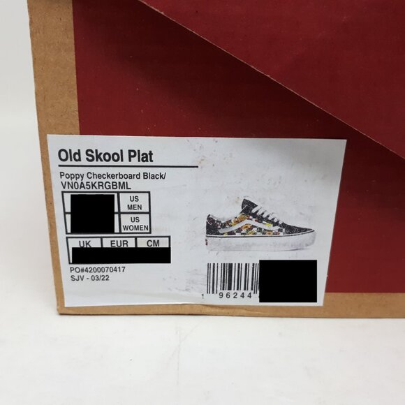 Vans Old Skool Stacked Platform Shoe Sneaker Poppy Floral Black Womens Size NEW - Picture 9 of 11